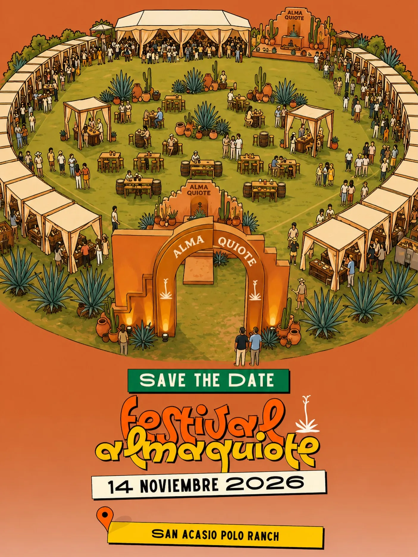 Cartel del Festival Almaquiote: 14 de noviembre de 2026 en San Acasio Polo Ranch.