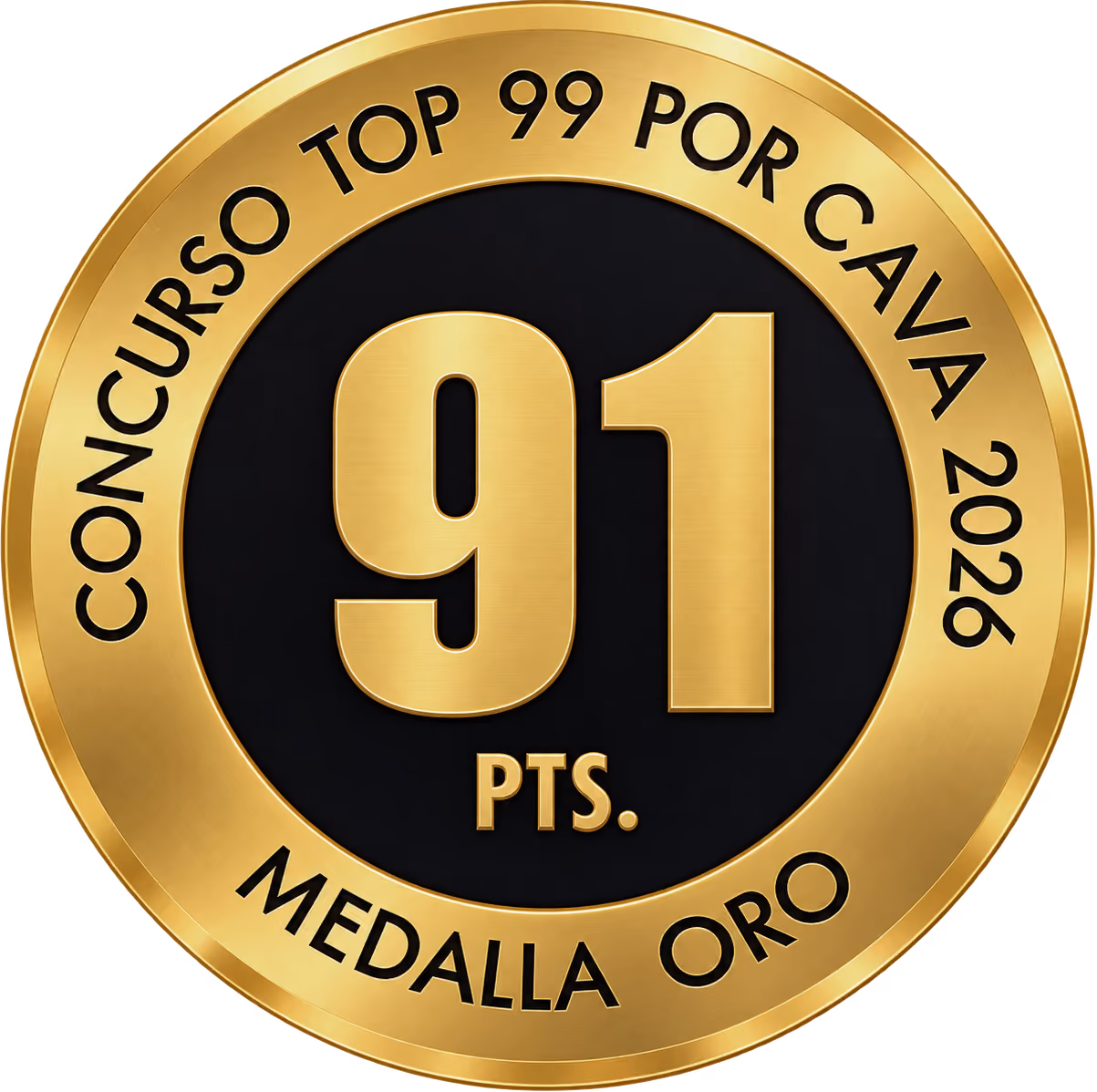 Medalla de oro, 91 puntos, Concurso Top 99 por CAVA 2026.